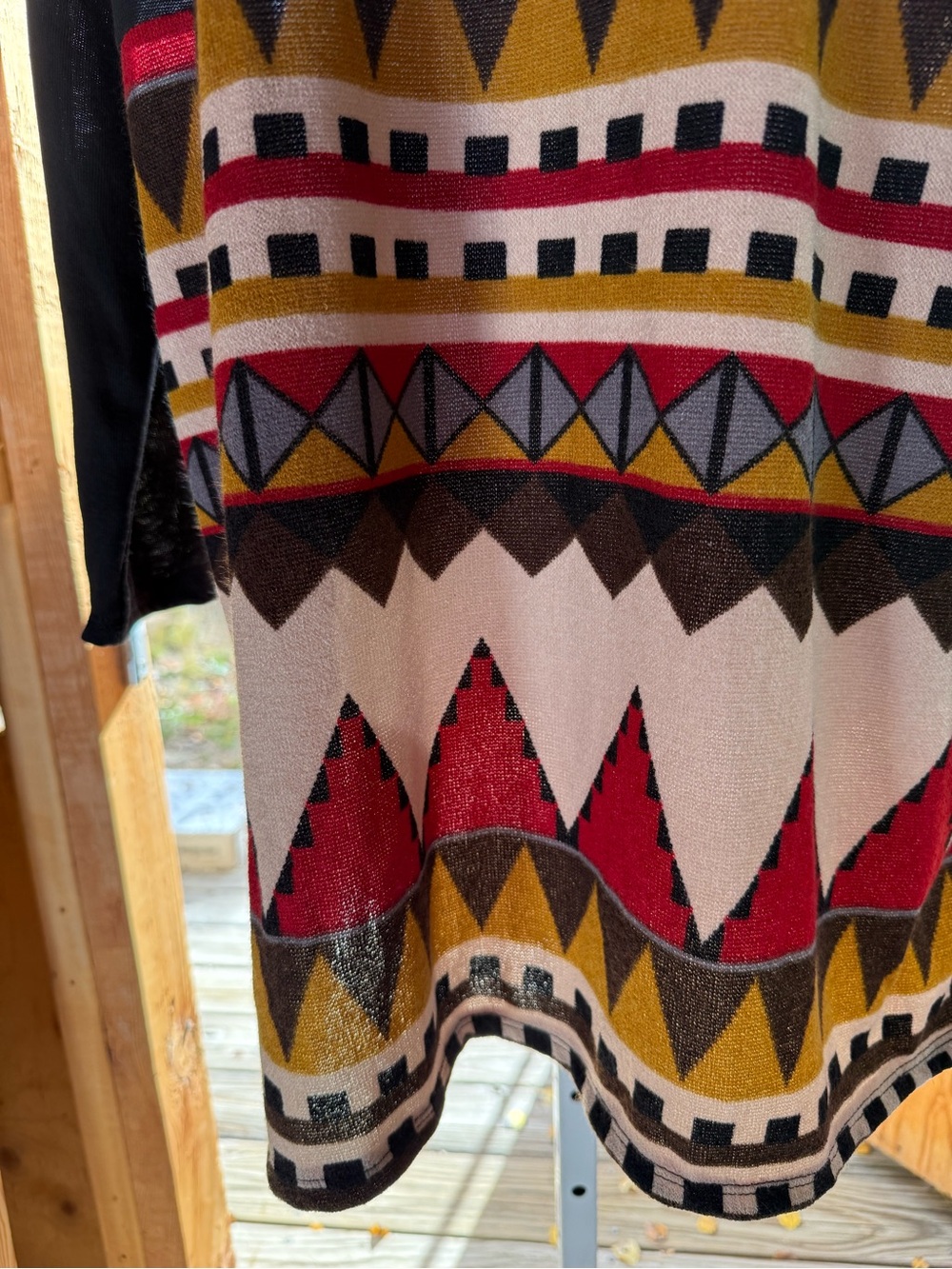 Black Aztec-Print Tunic Poliana Plus Top with Multi-Color Pattern - Picture 3 of 5